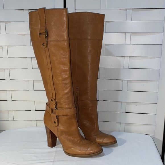 Nine West Harrington Tan Leather Knee-High Boots - Picture 1 of 7
